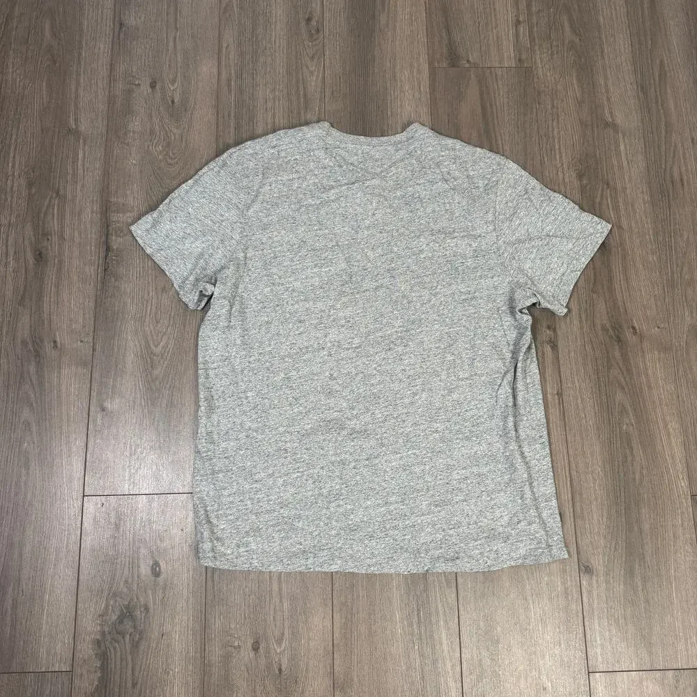J.Crew Short-Sleeve Vintage-Wash Cotton Henley Shirt Men XL Heather Tin Crewneck